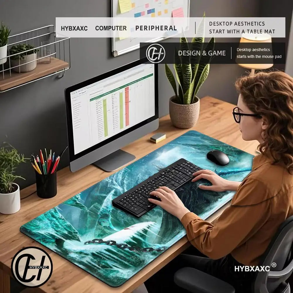 XXL Gaming Accessories Gamer Keyboard Desk Mat Non-Slip World of Warcraft Lich King Laptop Notebook Mousepad Mouse Mats HYBXAXC