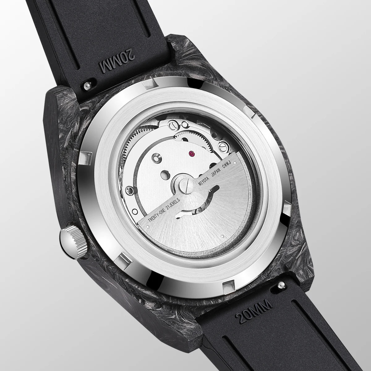TIME TOKEN  Limited Edition 41mm Luminous Magic Carbon Fiber Men's Automatic Mechanical Watches Calendar Miyota8215 Movement