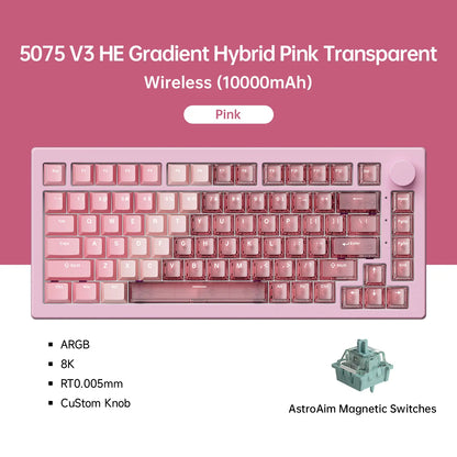 Akko 5075 V3 HE Magnetic Keyboard 75%  Custom Mechanical Gaming Keyboard Rapid Trigger 0.005mm 8K Polling Rate ARGB