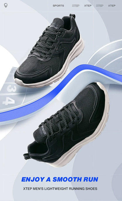 Xtep Men's Running Shoes Sports Shoes Men's Lightweight Shock Absorption Casual Shoes Student Shoes 879119110110