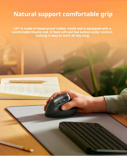 Logitech Lift Ergonomic Bluetooth Wireless Vertical Mouse Small Business Office Mouse Switch Between 3 Devices in Seconds