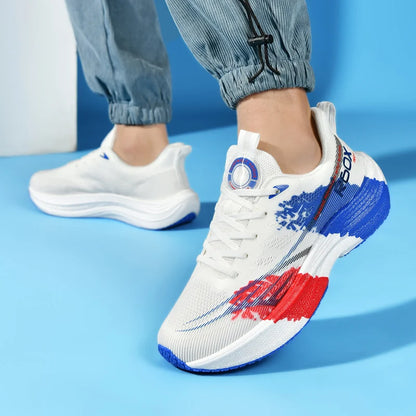 Running Shoes Men Mesh Breathable Lace-up Comfortable Marathon Sports Casual Tennis Shoes Big Size Trendy Sneakers for Men