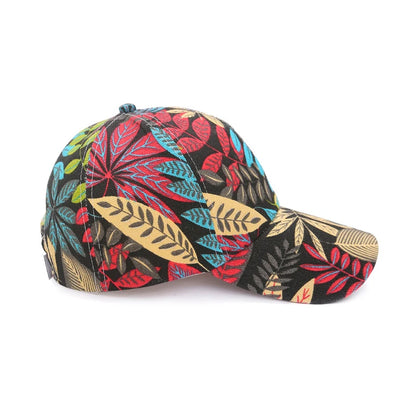 New Spring and Summer Unisex Fashion Korean Style Leaf Pattern Baseball Cap Peaked Caps