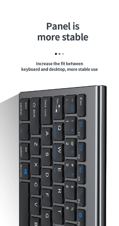 Set tastiera e mouse JOMAA Bluetooth & 2.4G USB per laptop, computer e iPad, combo tastiera e mouse wireless ricaricabili silenziosi