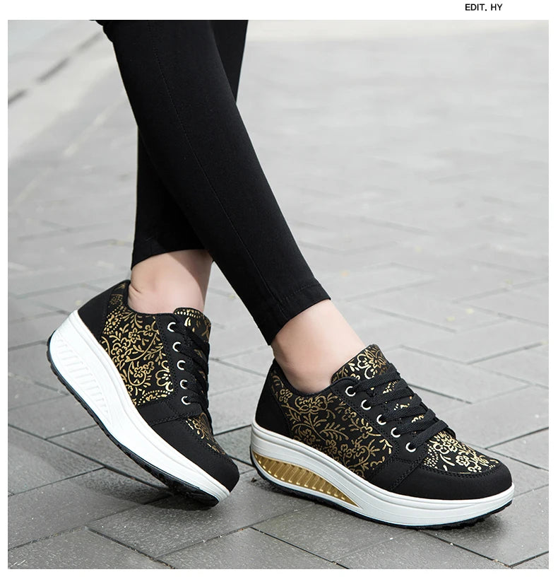 Læder-casualsneakers til kvinder, moderigtige og komfortable platform-vandresko, kilehæl-mokkasiner, åndbare loafers, Zapatos De Mujer