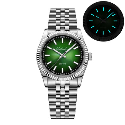 ADDIESDIVE New Men's Watch AD2073 Sapphire Glass 36mm VH31 Sunburst Quartz Watches 10Bar Waterproof Diving Luminous Wristwatch
