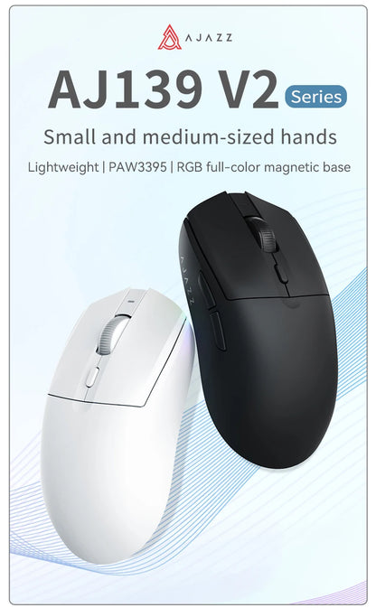 Mouse wireless AJAZZ AJ139Pro/AJ139V2MC con chipset PMW3395/PAW3311, 12000-26000Dpi, mouse da gaming professionale