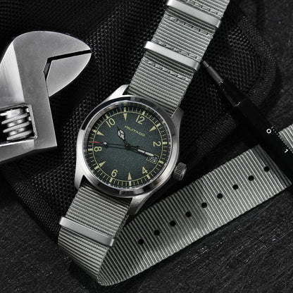 Militado ML08 Switzerland Ronda 515 Quartz Movement Double Sapphire Crystal  BGW9 Luminous 10Bar Waterproof 38mm Vintage Watch