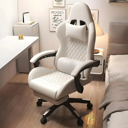 Silla gaming Hestora de piel PU grande y alta, silla ergonómica para ordenador con respaldo alto, reposapiés, masaje y soporte lumbar para adultos