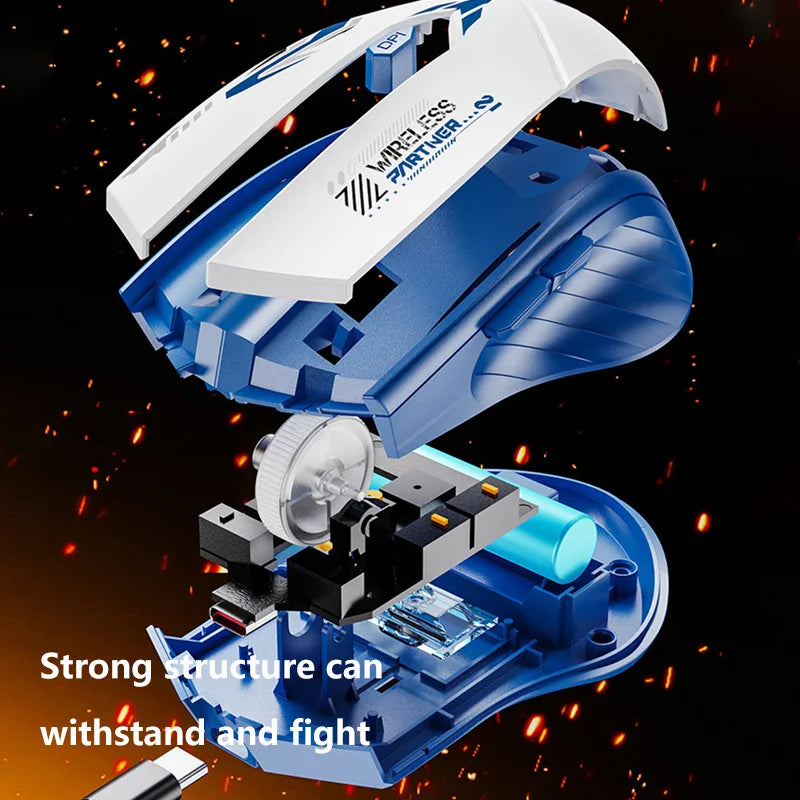 Wireless Gaming Mouse Dual Mode Bluetooth 2.4G Rechargeable Silent Ergonomic Mouse with Adjustable DPI, Type-C Wireless Gaming Mouse for PC, Laptop & Mac