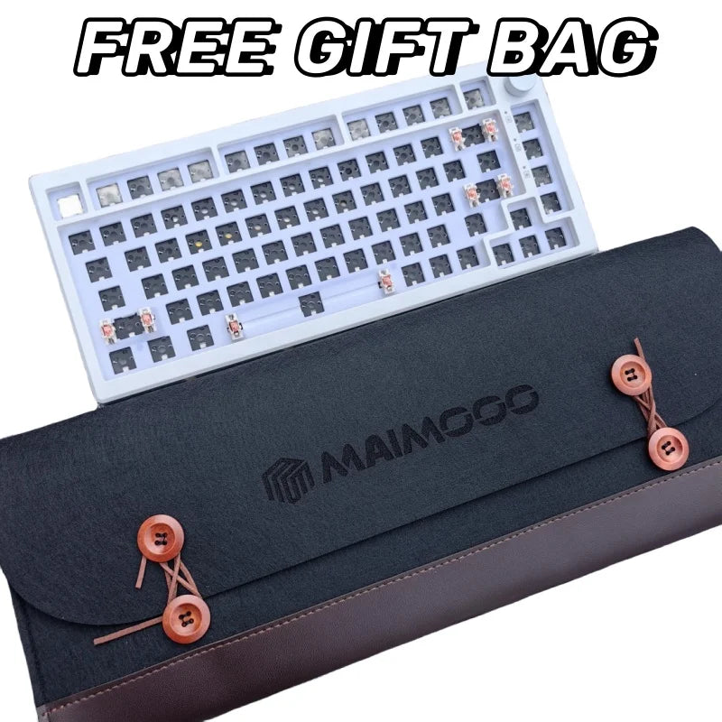 MAIMOOO KX75 75% Keyboard Kit Hotswap Transparent Full RGB Backlit 2.4GHz/ Bluetooth Macro Custom DIY Mechanical Keyboard