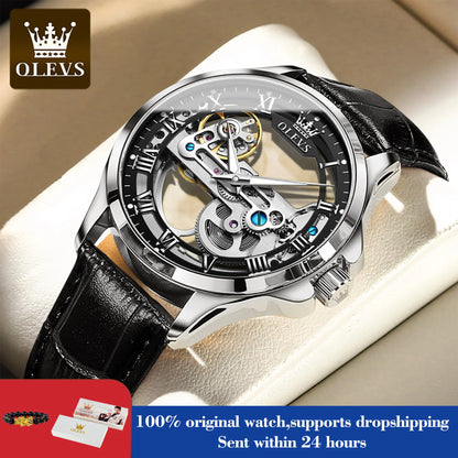 OLEVS 6661 Automatic Watch For Men Skeleton Original Mechanical Movement Men's Wristwatch Waterproof Luminous Sport Men's Watches