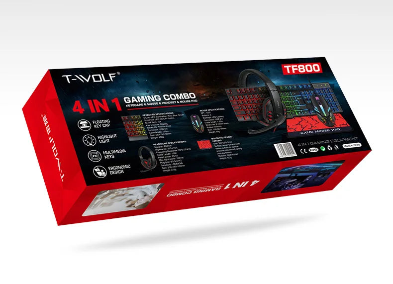 Spanish Keyboard with Ñ Russian Keyboard ISO 100% Layout 104 Keys Spanish Russian Gaming Keyboard Mouse Kit Backlight Wired T20