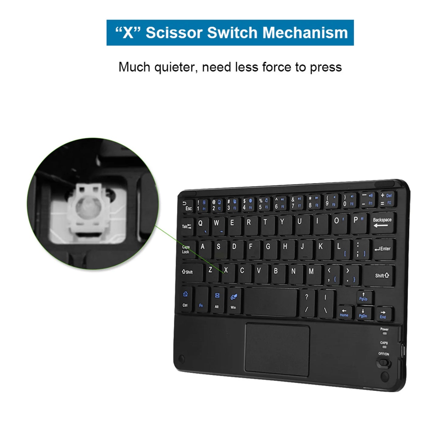 Professional UltraSlim Mini Wireless Bluetooth Keyboard with Touchpad Compact Ergonomic Responsive for Windows PC Android Tablet