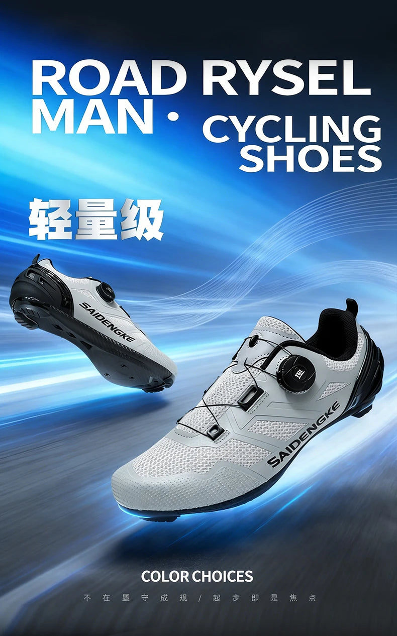 Nouvelles chaussures de cyclisme unisexes, professionnelles, légères, luxueuses, originales, pour route, VTT, course, vélo de mode, vélo de ville, sports de rue