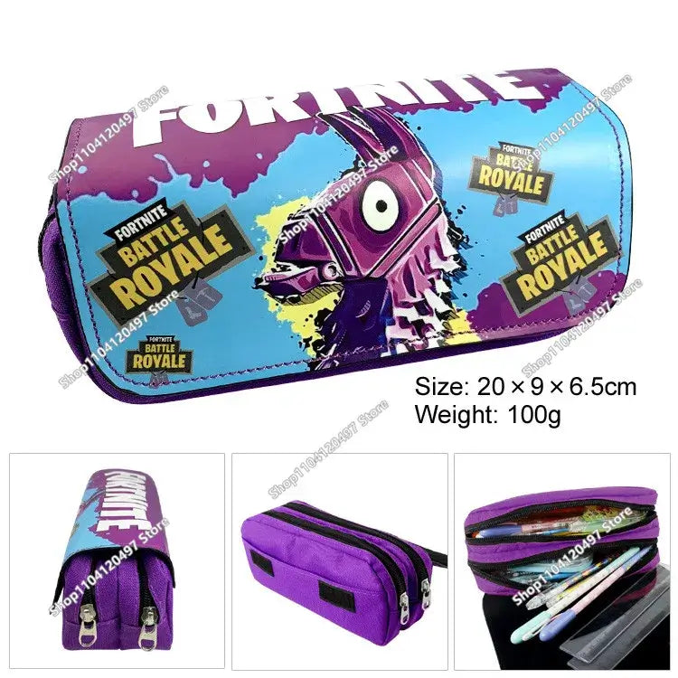 Fortnites Anime Pencil Bag Kawaii PencilCase Large Capacity Waterproof Handheld Cosplay Pencil Pouch Office Stationary Gift Toy