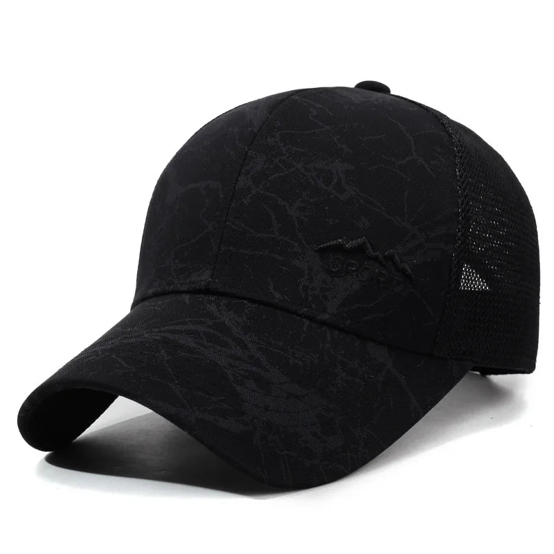 New Summer Men's Sun Hat, Outdoor Sports Visor, Mesh Back Baseball Cap, Breathable Casual Fishing & Trucker Hat