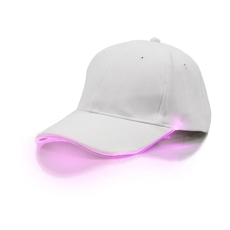Šviesolaidinė LED kepurė su 7 spalvų švytinčiais elementais, EDC beisbolo kepurės, USB įkrovimas, šviečiančios kepurės, funkcinė LED kepurė