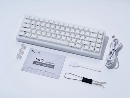 XVX M67 JadeStone Mechanical Keyboard 65% Tri-Mode Wireless Keyboard, Hot Swappable RGB Mechanical Keyboard with IMD Keycaps, Gasket Mount Gaming Keyboard