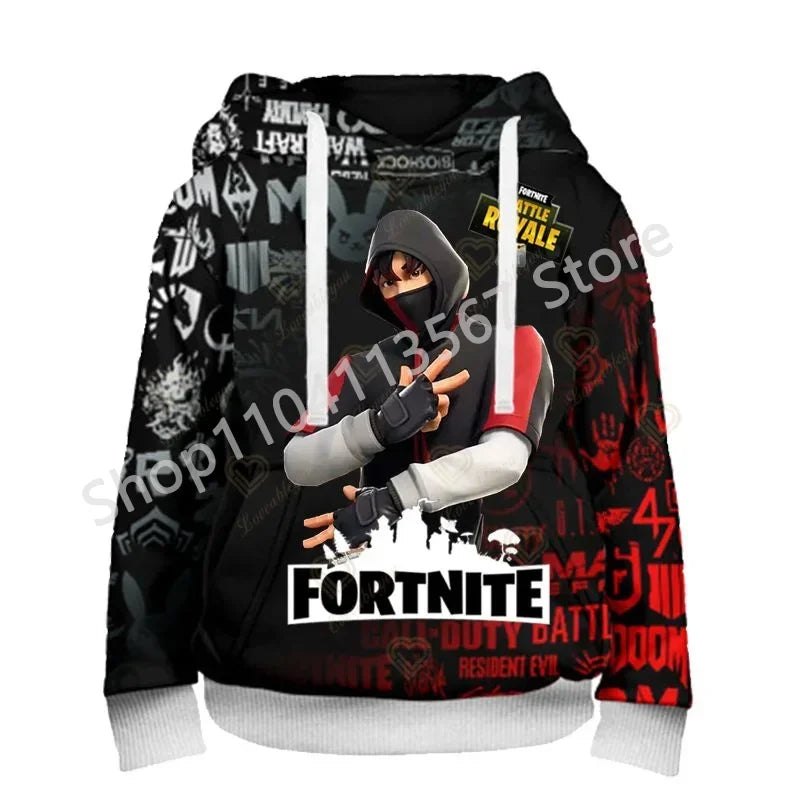 Φούτερ με Κουκούλα Llama Battle Royale F-Fortnited με 3D Εκτύπωση για Άνδρες, Γυναίκες και Παιδιά, Αγόρια και Κορίτσια, Streetwear Πουλόβερ, Πράσινα Τοπ