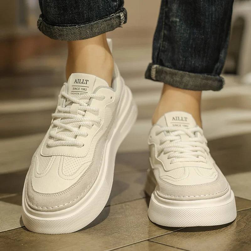 2025 Korean Edition Fashion Men's Casual Shoes Urban Design Slim Fit Low Top Sneakers Breathable Mesh for Streetwear 39-44