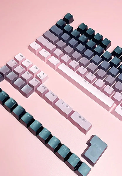 Gradient backlit RGB Gamer Keycaps For Mx Switch Mechanical Keyboard OEM Profile PBT Keycap White Blue ISO Layout Key caps DIY