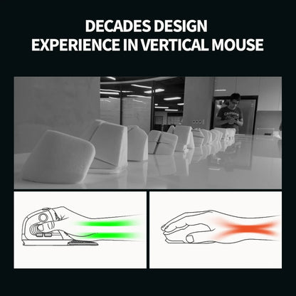 DELUX M618XSD Ergonomic Vertical Mouse with OLED Screen, 4000 DPI, Rechargeable 1000mAh Battery, Wireless & Wired Computer Mouse