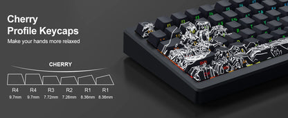 Side-engraved Translucent CHERRY Keycaps PBT Creative Personalized Customized for 60/64/84/98/108 Mechanical Keyboards MX Switch