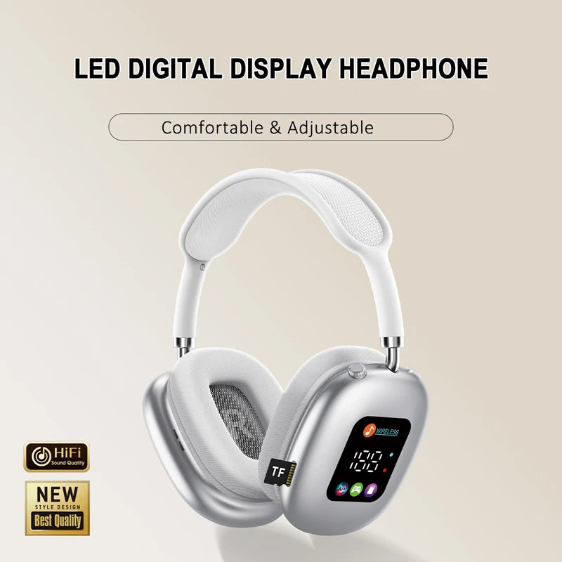 MAX600 Model New Wireless Active Noise Cancelling Headphones Hybrid Wireless Headphone With Touch Control LED Screen 2026 Hot