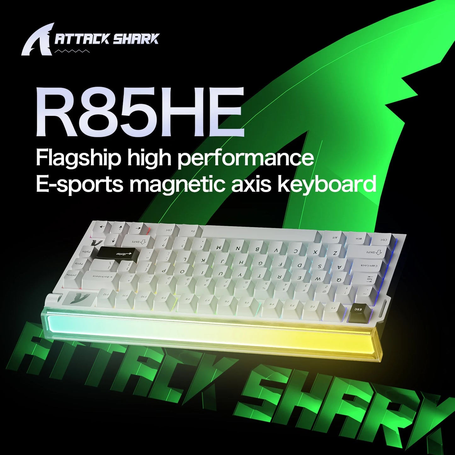 ATTACK SHARK R85 HE 8000Hz RGB Rapid Trigger Keyboard, 0.005mm RT Accuracy Wired Gaming Keyboard, Hall Effect Magnetic Switch