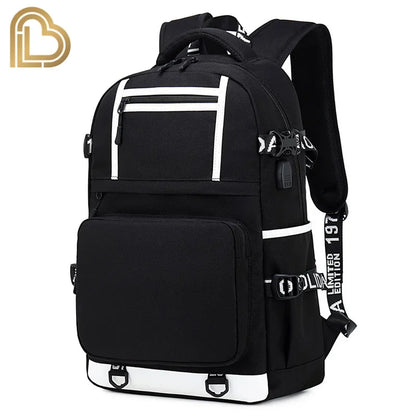 Yule Trooper F-Fortnited Battle Royale Rucksack mit USB-Ladeanschluss, Anime-Figuren, Lern- und Schreibwarenfach für Schüler