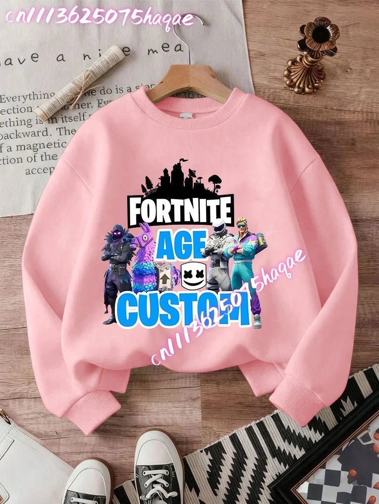2026 Fortnites Kids Hooded Coats Anime Fortress Night Sweatshirts Game Spring Autumn Hoodies Sportwear Children Clothes Gift