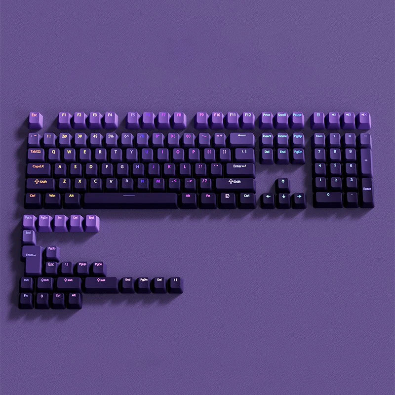 Gradient backlit RGB Gamer Keycaps For Mx Switch Mechanical Keyboard OEM Profile PBT Keycap White Blue ISO Layout Key caps DIY
