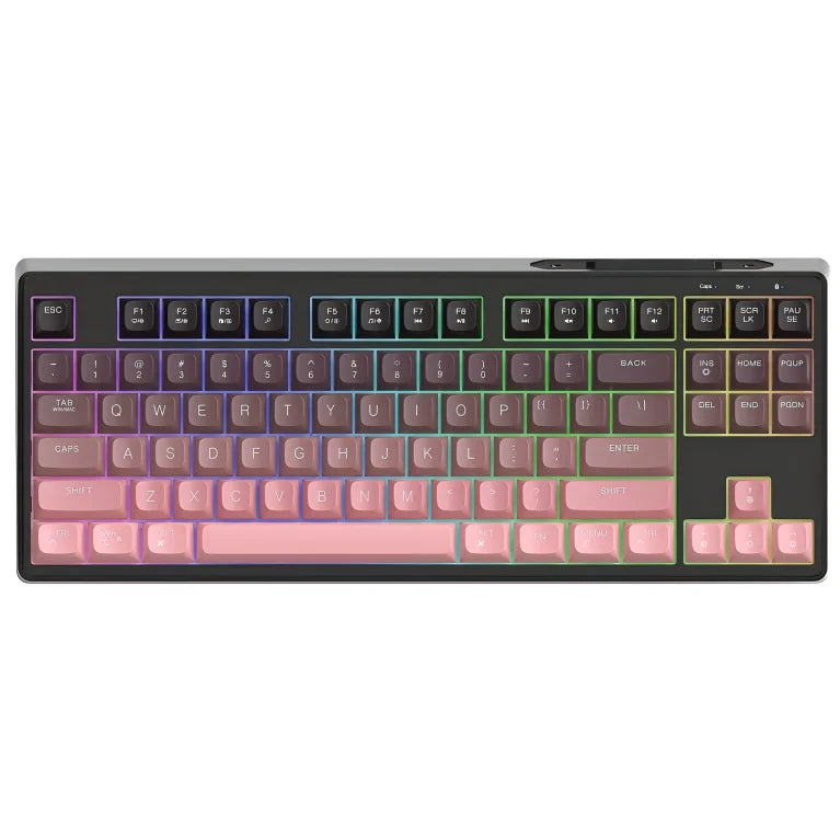 Free Wolf M87 75% Wireless Gaming Keyboard - Silent Switches, Rainbow Backlit, BT/2.4G, PBT Gradient Keycaps, Compact Design