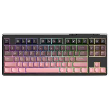 Free Wolf M87 75% Wireless Gaming Keyboard - Silent Switches, Rainbow Backlit, BT/2.4G, PBT Gradient Keycaps, Compact Design