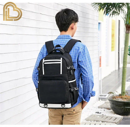 Yule Trooper F-Fortnited Battle Royale Rucksack mit USB-Ladeanschluss, Anime-Figuren, Lern- und Schreibwarenfach für Schüler