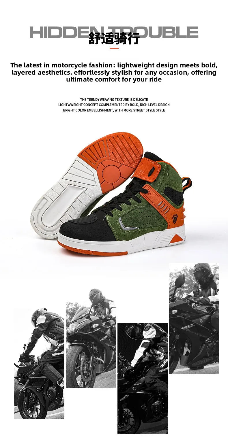 Motorcycle Boots 2026 New Men and Women Motorbike Riding Shoes Breathable Biker Boots Motorboats Motorcycle Shoes Boots