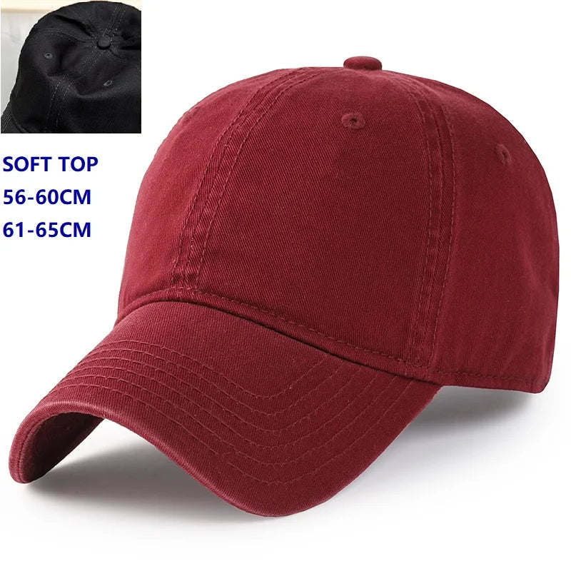 Casquette de baseball pour homme et femme, taille XXL, 100 % coton, grande casquette de baseball pour têtes larges 56-63 cm (23,5"-25,5"), casquette « dad cap » unie et ajustable