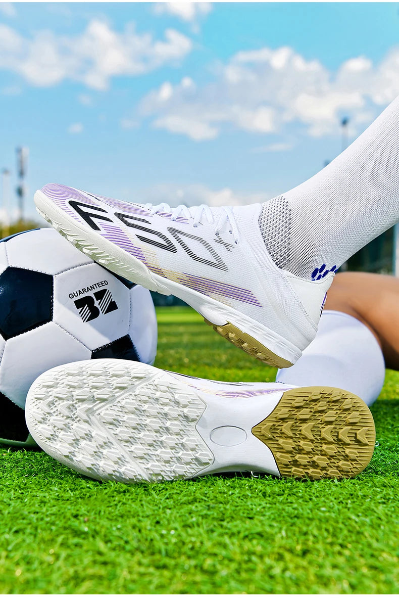 Pánske tenisky s kopačkami na trávu – Vysoko kvalitná futbalová obuv na futsal a futbal – Protisklzová obuv do haly – Najpredávanejšia vysoká obuv na vonkajšie nosenie