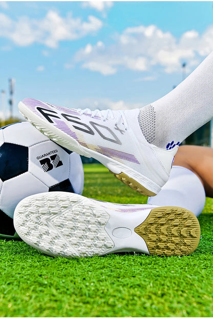 Pánske tenisky s kopačkami na trávu – Vysoko kvalitná futbalová obuv na futsal a futbal – Protisklzová obuv do haly – Najpredávanejšia vysoká obuv na vonkajšie nosenie