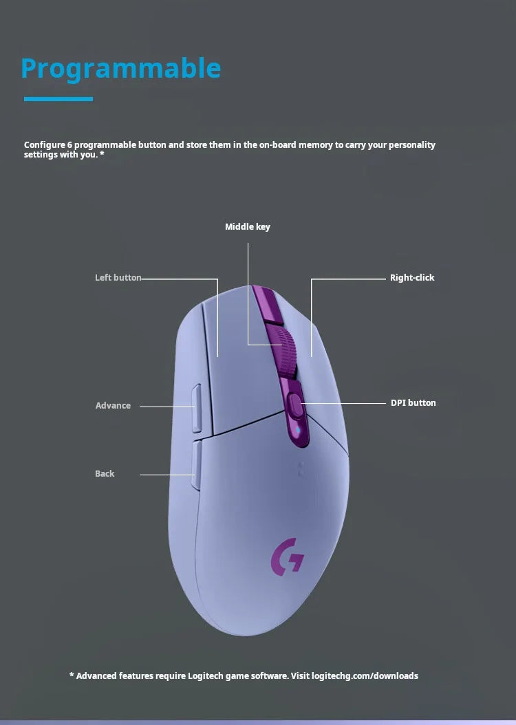 Logitech G304 LIGHTSPEED draadloze gamingmuis, lichte draagbare muis met macro, Jedi Survival, FPS, League of Heroes, Eat Chicken