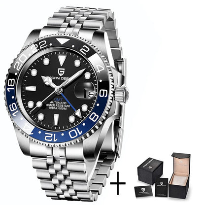 2026 Nuevo reloj mecánico de lujo para hombre PAGANI DESIGN, acero inoxidable, GMT, marca líder, cristal de zafiro, reloj para hombre