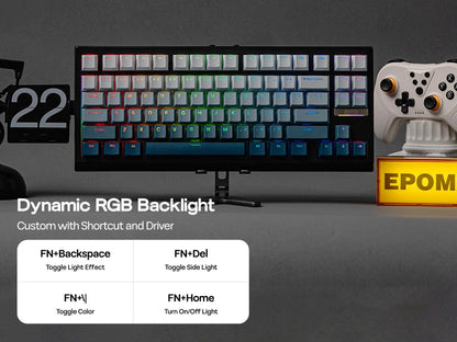 EPOMAKER G84 HE 75% ANSI US Layout Wired/BT/2.4Ghz Wireless Hall Effect Magnetic Mechanical Keyboard with DKS & SOCD Support