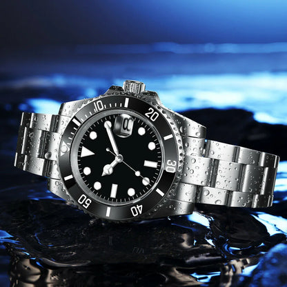 Corgeut 40mm  Luxury Business NH35 Men's automatic mechanical Diving Watch, ceramic bezel, sapphire crystal, 100m waterproof.