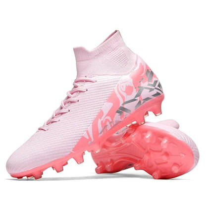 Chaussures de football roses tendance, chaussures de football professionnelles légères pour hommes, chaussures de football antidérapantes, crampons de football originaux, baskets