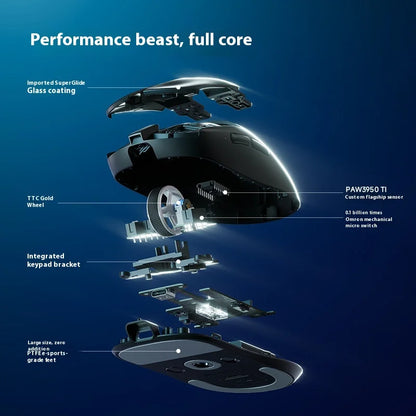 MCHOSE A7 V2 Ultra+ Kabellose Maus Tri-Mode Leichtgewicht Paw3950 Ti 42000dpi 500mah PC E-Sports Laptop Gaming-Maus Zubehör