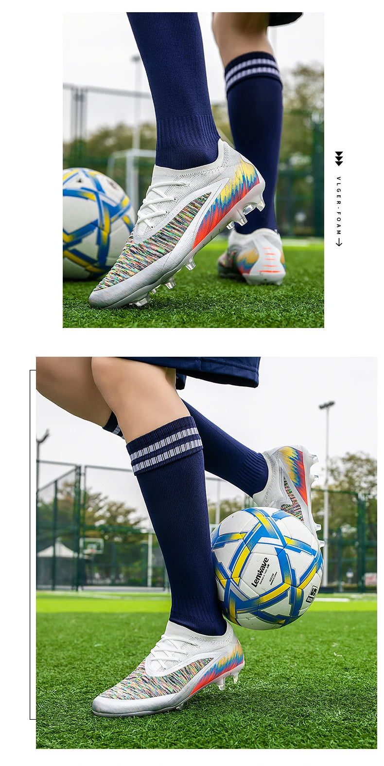 Botas de fútbol para hombre, nuevas, ultraligeras, para entrenamiento al aire libre, dropshipping, zapatillas de fútbol con tacos, clavos largos FG antideslizantes