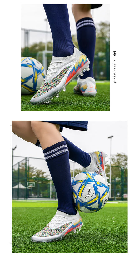 Botas de fútbol para hombre, nuevas, ultraligeras, para entrenamiento al aire libre, dropshipping, zapatillas de fútbol con tacos, clavos largos FG antideslizantes