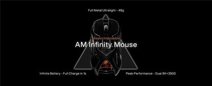 Angry Miao Infinity Gaming Ασύρματο Ποντίκι Μεταλλικό Υπερελαφρύ Διάτρητο Hot-Swappable PAW3950 Dual 8K Ενσύρματο Tri-Mode