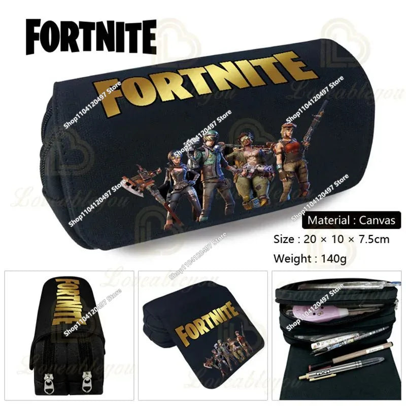 Fortnite Kids Pencil Bag Kawaii Pencil Case Large Capacity Waterproof Handheld Cosplay Pencil Pouch Office Stationery Gift Toy